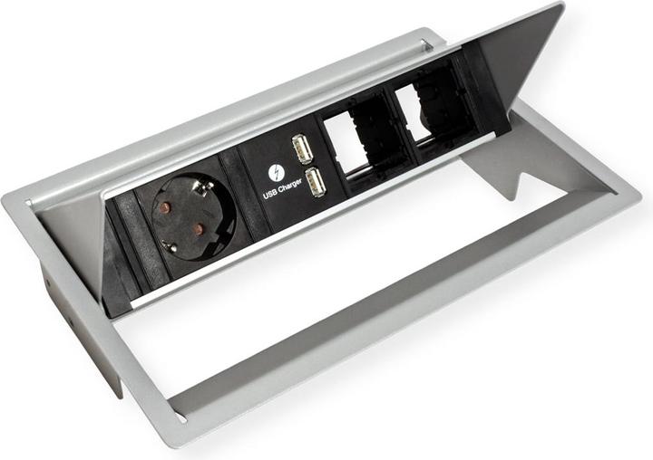 Produktbild Bachmann 900.408 CONEO Set Einbaurahmen u.4-fach Steckdosenleiste (1 x, USB-A, 0.20 m)