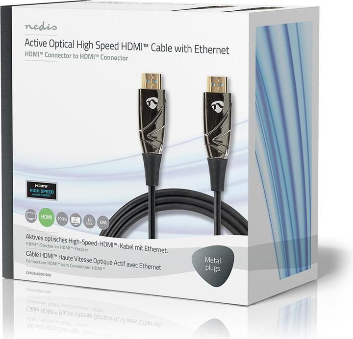 Immagine prodotto Nedis Cavo HDMI ottico attivo ad alta velocità con Ethernet | HDMI™ Maschio | HDMI™ Maschio | 4K@60Hz (100 m, HDMI)