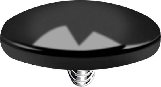 Star Piercing Dermal Anchor Kuppel schwarz (ohne Messing, Chirurgenstahl 316L)