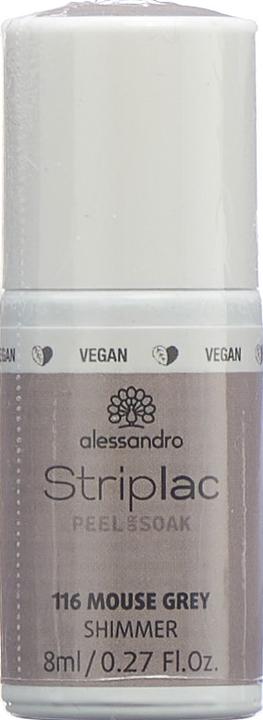 Produktbild Alessandro Striplac Peel or Soak Mouse Grey 8 ml (Grau, Abziehbarer Nagellack)