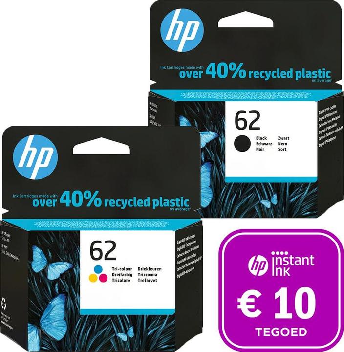 Image du produit HP 62 - Cartouche d'encre couleur & noir + encre instantanée tegoed