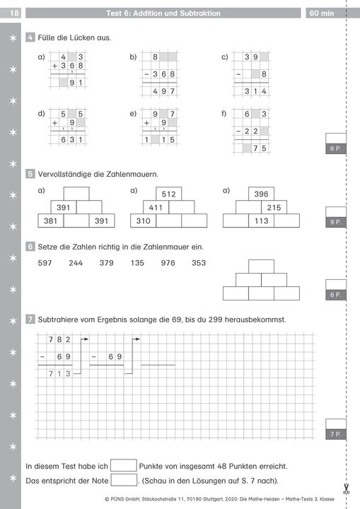 Produktbild Die Mathe-Helden: Mathe-Tests 3. Klasse (Deutsch, Heuchert, Detlev, 2020)
