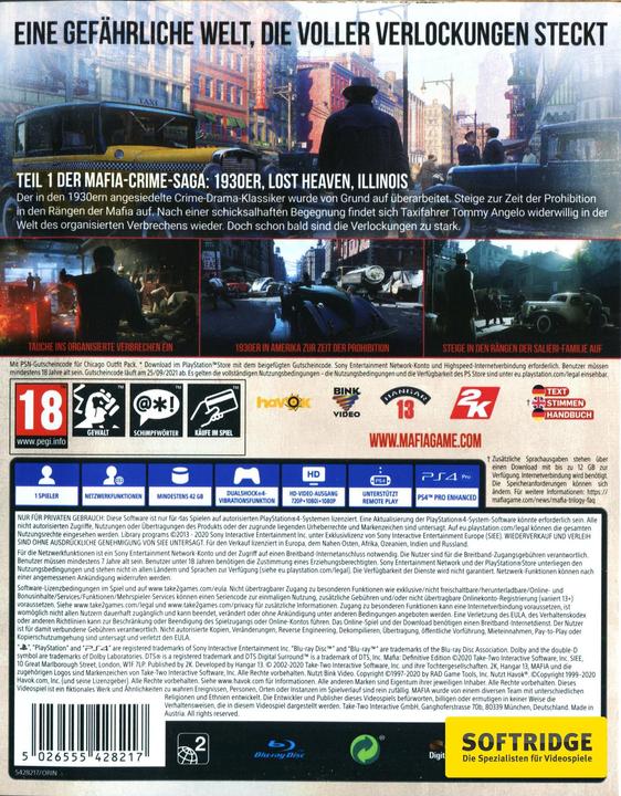 Image du produit 2K Games Mafia 1: Definitive Edition (PS4, DE)