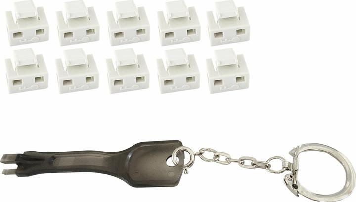 Produktbild Shiverpeaks S/CONN maximum connectivity RJ45-Port Blocker mit Schlüssel (1x Schlüssel, 10x Schlösser), weiss