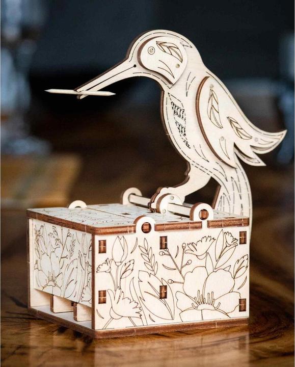Actual product image Eco Wood Art Toothpick dispenser - bird
