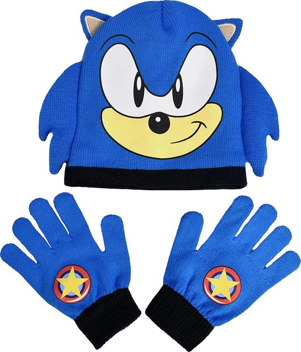 Actual product image Sonic The Hedgehog Knitted hat and gloves set (One size)