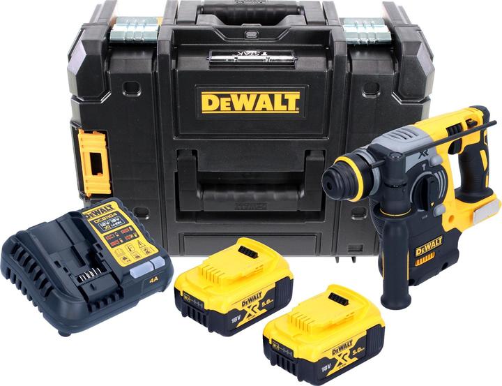 Produktbild DeWalt SDS-PLUS BOHRHAMMER 18V 2,1J 2 x 5,0Ah XR LI-ION KURZHAMMER TSTAK DCH273P2T (Akkubetrieb)