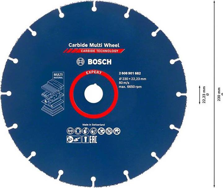 Actual product image Bosch Professional Zubehör Expert Carbide Multi Wheel cutting disc, 230 mm, 22.23 mm