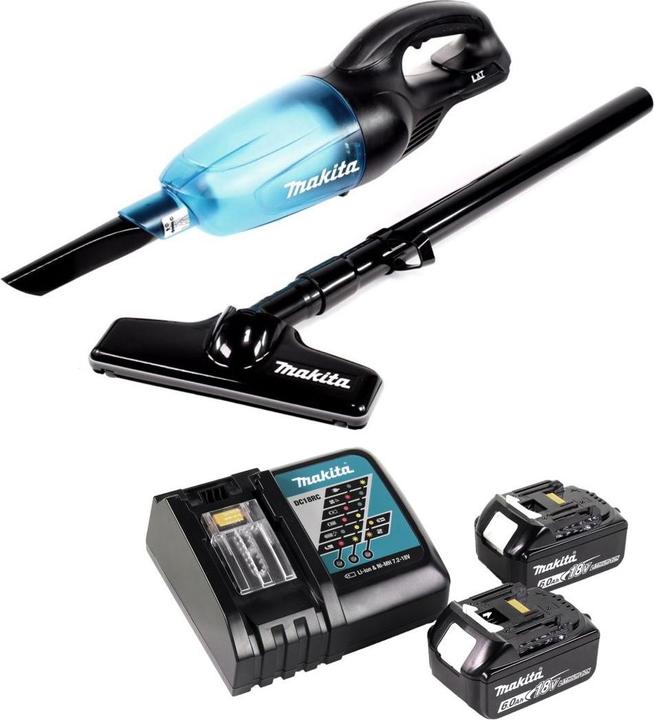 Actual product image Makita DCL 180 RG B Battery Vacuum Cleaner 18 V Black + 2x Battery 6.0 Ah + Charger