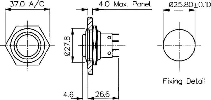 Produktbild Bulgin Drucktaster PB robust 28mm SPCO