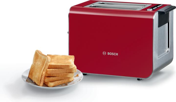 Actual product image Bosch Hausgeräte Compact toaster, Styline, red, TAT8614N (EU plug)