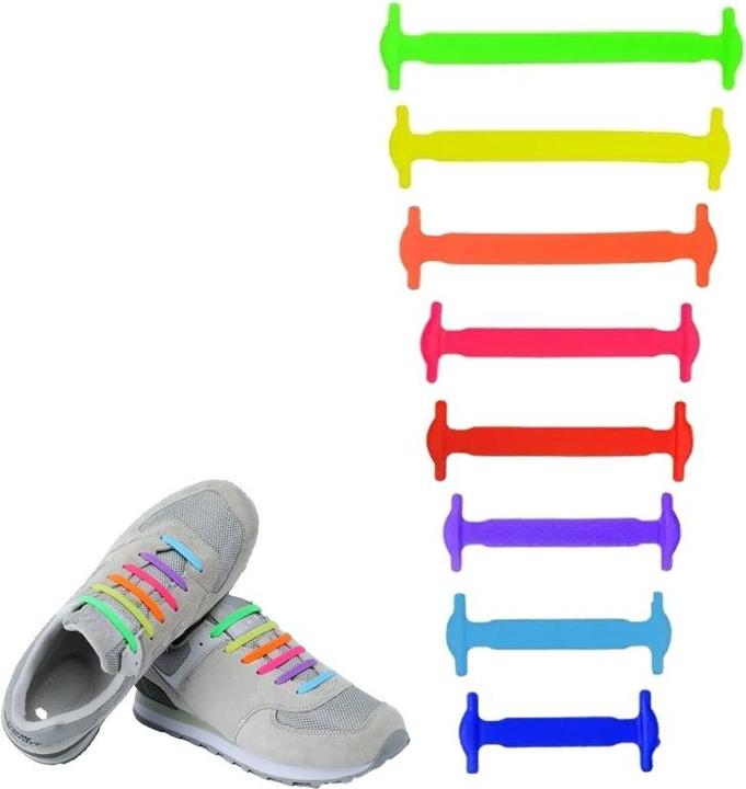 Immagine prodotto Cbx Elastische Silikon-Schnürsenkel – 16-teiliges Set in bunten Farben