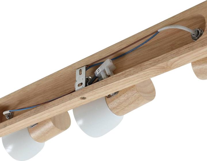 Actual product image Lindby Wooden Ceiling Lamp Thorin, Three Flames (E14)