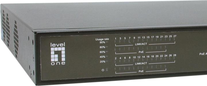 Actual product image LevelOne Switch 28x FE FGP-2831 2xGE 2xGSFP 802.3xPoE (28 Ports)