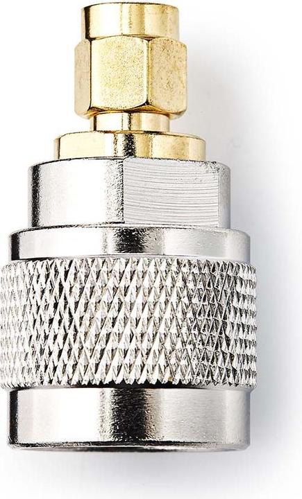 Produktbild Nedis SMA Adapter | SMA-Stecker | N Stecker | Vergoldet | 50 Ohm | Gerade | Kupfer | Gold / Silber | (Antennenkabel)