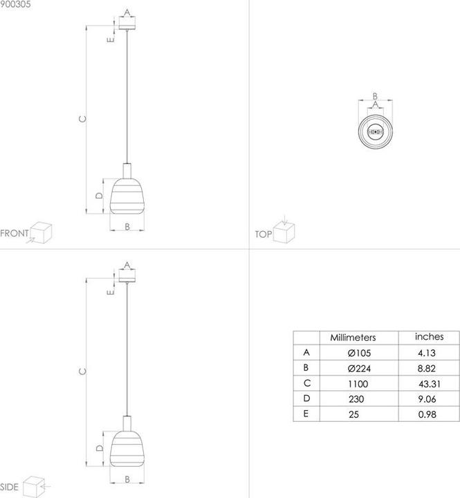 Produktbild EGLO SUSPENDED MANZANARES E27 900305 (E27)