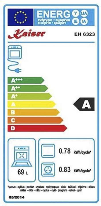 Label énergétique Kaiser EH 6323 + KCT 6705 RI Herd