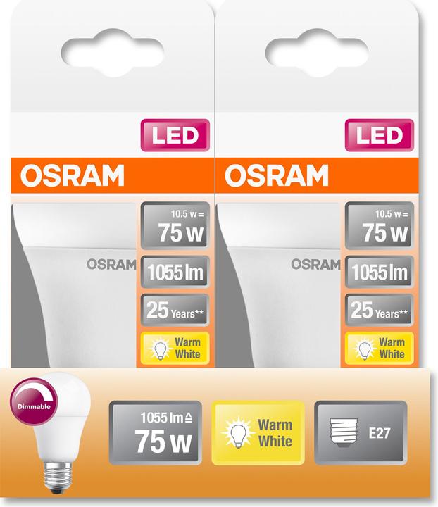 Actual product image Osram Superstar Classic A (E27, 75 W, 1055 lm, 1 x, F)