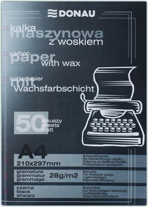Actual product image Staples Carbon paper, for typewriters, waxed, a4, 50 pieces, black (A4)
