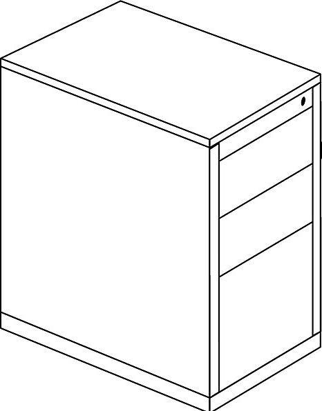 Produktbild Mauser Schubladencontainer,720x800mm, 2xMaterialschub, Hängeregistratur, weiss/rot/weiss
