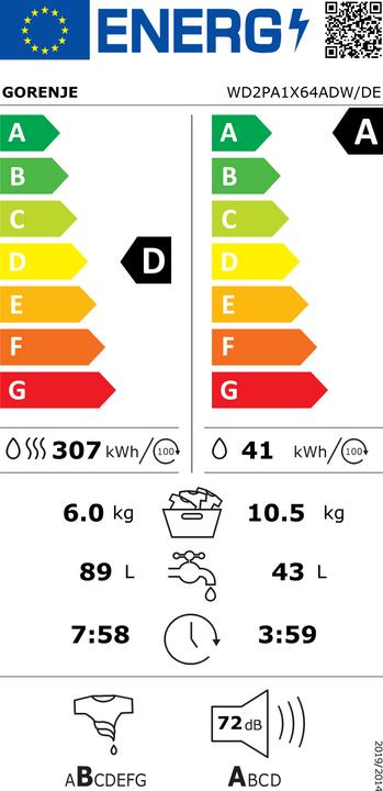 Energie-Label Gorenje WD2PA1X64ADW/DE