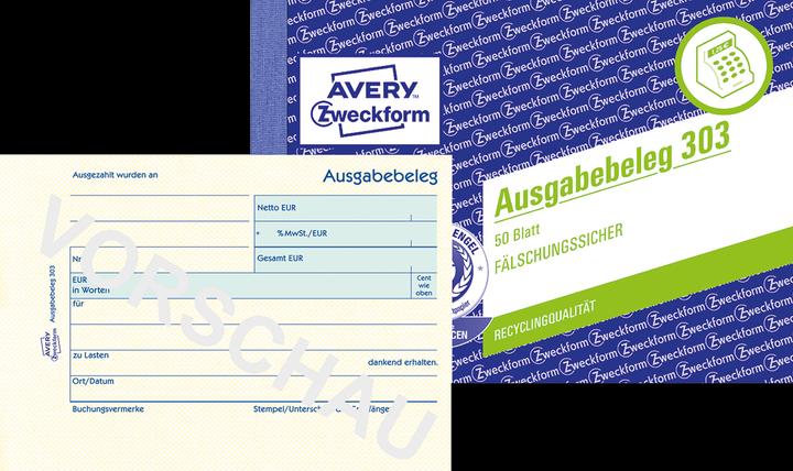 Produktbild Avery Ausgabebeleg mit Dokumentendruck (50 x)