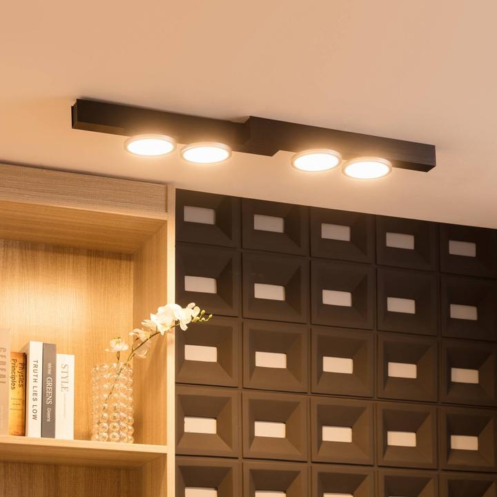 Actual product image Lucande Kellino ceiling light, 4-light, black (600 lm, GU10)