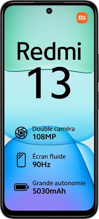 Image du produit Xiaomi Redmi 13 (256 Go, Midnight Black, 6.79", Double SIM hybride, 108 Mpx, 4G)