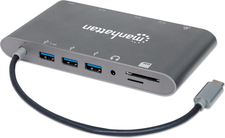 Actual product image Manhattan SuperSpeed USB-C to 7-in-1 Docking Station (Docking port (proprietary), 1 Ports)