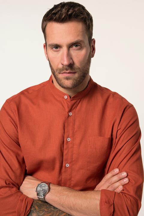 Produktbild JP1880 Hemd, Langarm, Leinenmix, Stehkragen, Modern Fit (5XL)