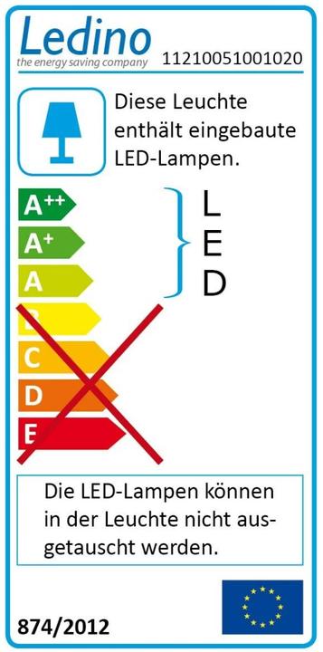 Energy Label Ledino Recessed luminaire Holstein WWW 5 Watt 2700 K White (350 lm)