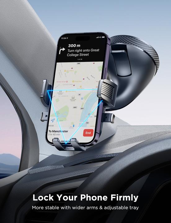 Actual product image Joyroom JR-OK6 car phone holder on the dashboard - black