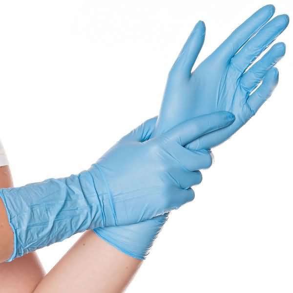 Produktbild Hygostar Nitrilhandschuhe Safe Long Gr. S, blau, puderfrei (S)