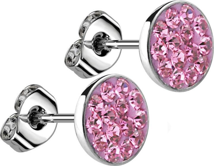 Star Piercing Ohrstecker silber Teller Kristall hellviolett (ohne Messing, Chirurgenstahl 316L)