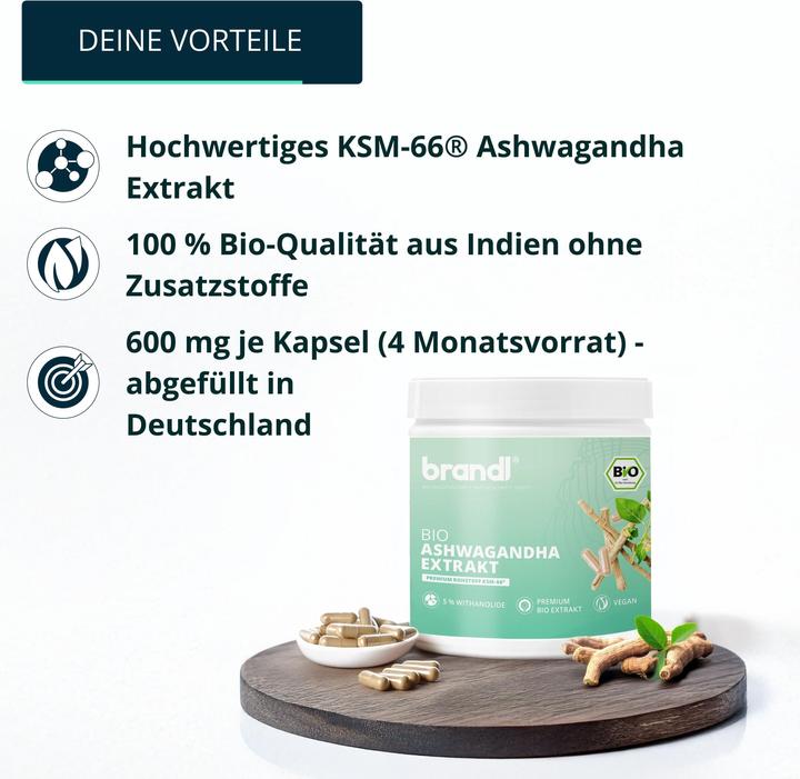 Actual product image Brandl Organic KSM 66® Ashwagandha Extract (1 Piece, Capsules, 85 g)