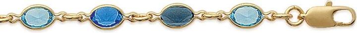 Produktbild Lara Vergoldetem Messing ARMBAND – 18 – BLAUER KRISTALL (Messing)