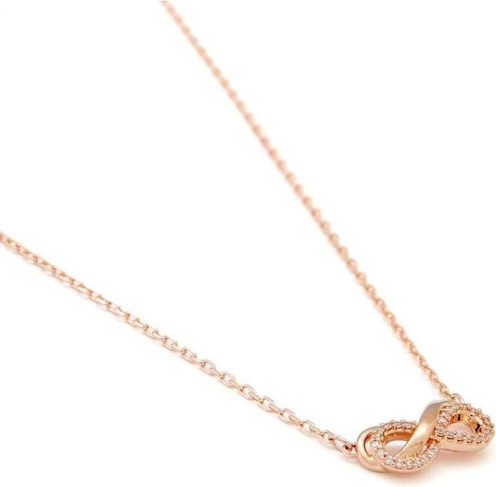 Produktbild Swarovski Hyperbola Halskette Pavé Unendlichkeit Weiss Roségold (Swarovski Metall, 38 - 45 cm)