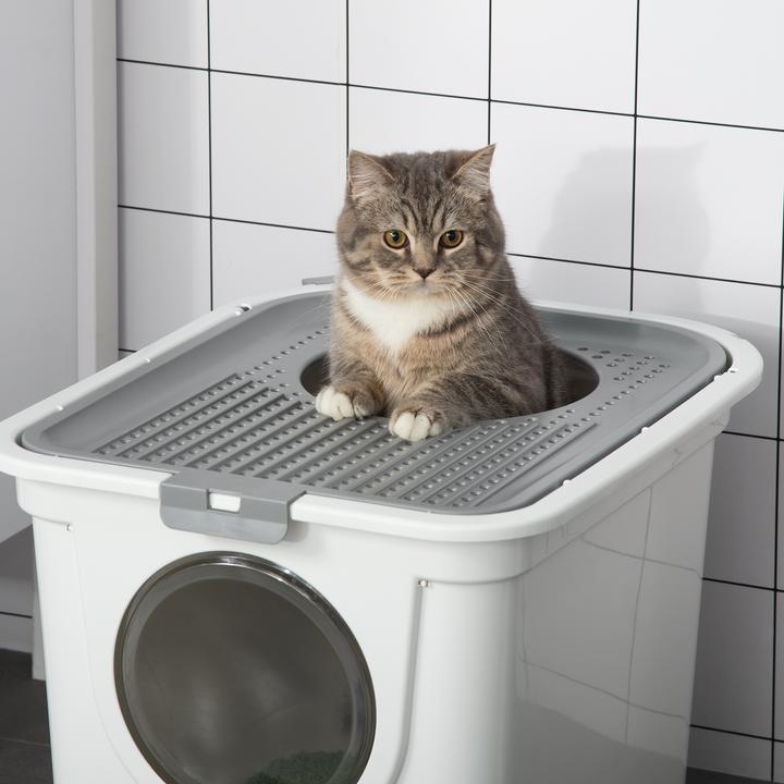 Actual product image PawHut Cat litter tray with scoop (Cat litter box closed)