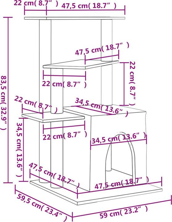 Produktbild VidaXL Jenay (83.50 cm, Creme)