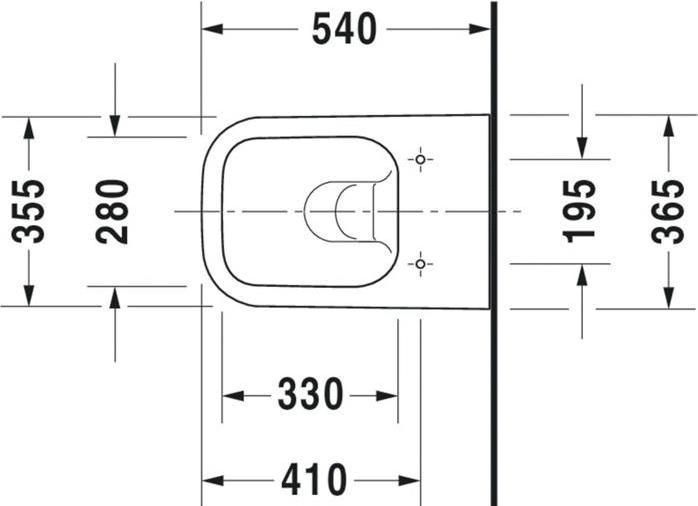 Produktbild Duravit Wand-WC HAPPY D.2 RIMLESS tief, 365x540mm anthrazit matt WG