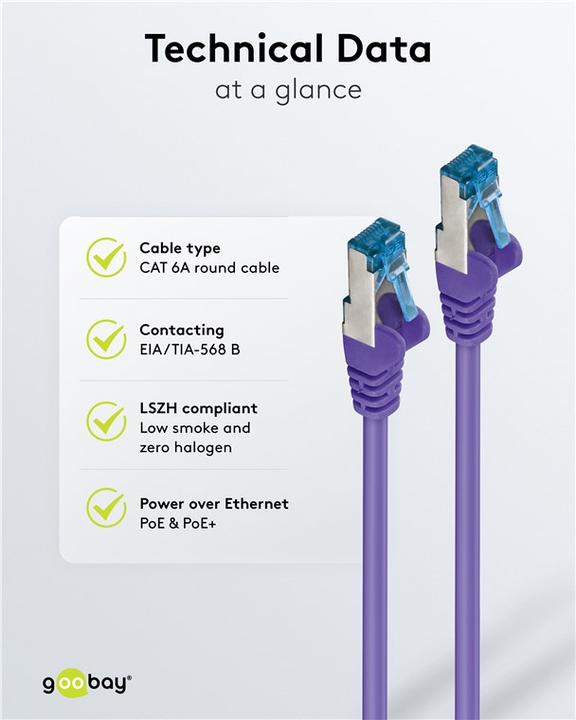 Actual product image Goobay network cable (S/FTP, CAT6a, 2 m)