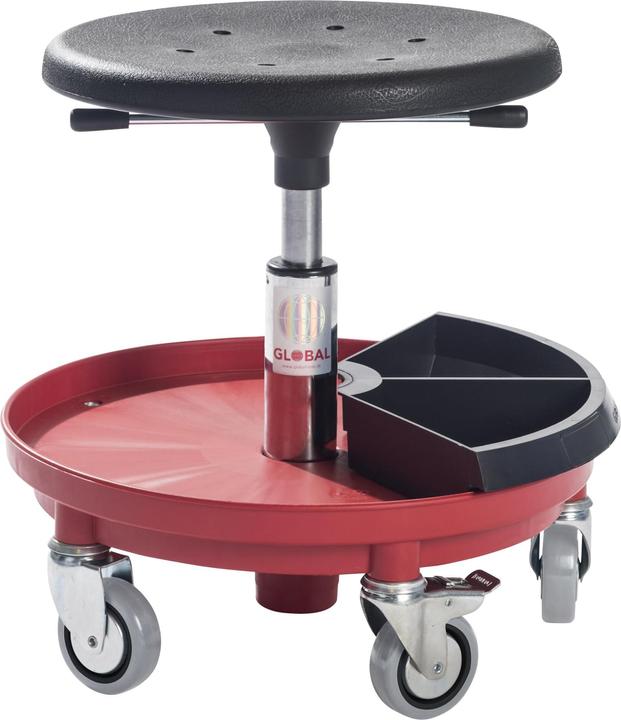 Productafbeelding Global Stole Montagekruk met plank, gaslift hoogteverstelling 380 tot 510 mm, rood