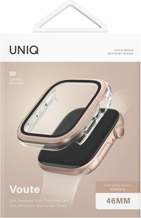 Produktbild Uniq Voute Tempered Glass Case for Apple Watch 10 46mm - Rose Gold