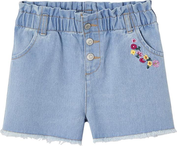 Immagine prodotto Vertbaudet Mädchen Oversized-Jeansshorts mit gestickten Blumen (134)