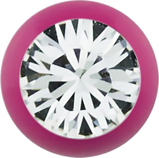 Star Piercing Micro Kugel pink mit Swarovski silber (ohne Messing, Chirurgenstahl 316L)