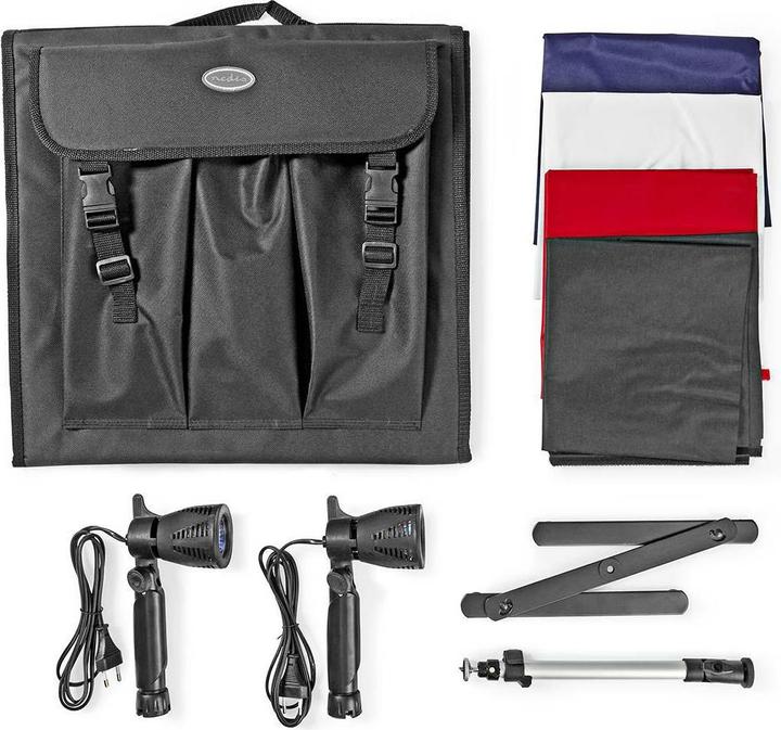 Image du produit Nedis Kit Studio Photo 400 lm Pliable Fonds incl. sac de transport inclus Noir
