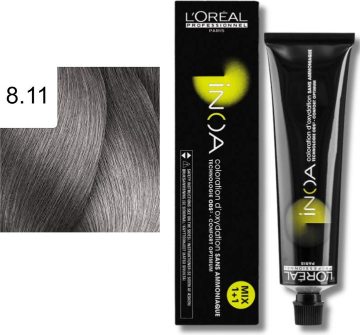 Produktbild L'Oréal Paris L'Oreal Inoa Coloration D'Oxydation Ammonia Free (8,11 Hellblond Tiefes Asch)