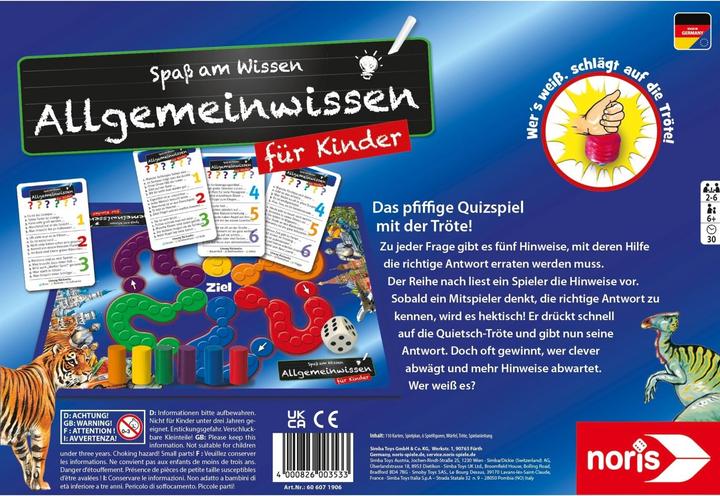 Produktbild Noris NOR71906 - Spass am Wissen: Allgemeinwissen für Kinder, für 2-6 Spieler, ab 6 Jahren (DE-Ausgabe) (Deutsch)