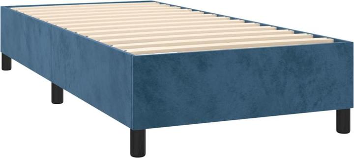 Produktbild VidaXL Boxspringbett mit Matratze Dunkelblau 160x200 cm Velours (160 x 200 cm, Federkern)