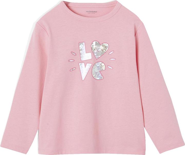 Vertbaudet Mädchen Shirt mit Metallic-Print und Recycling-Baumwolle (92)